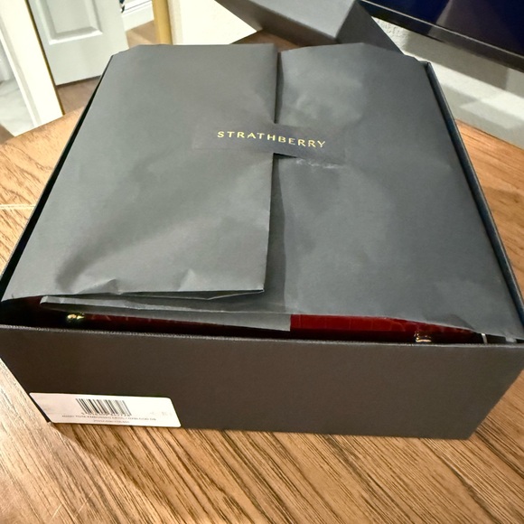 Strathberry Red Croc-Embossed Mini Bag Crossbody - Picture 9 of 10